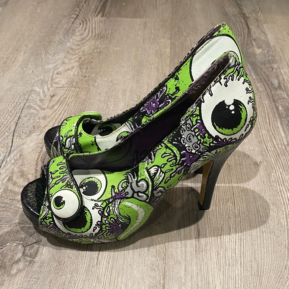 Iron Fist PVC Stiletto High Heels Eyeballs Pattern US 6 - Picture 3 of 6